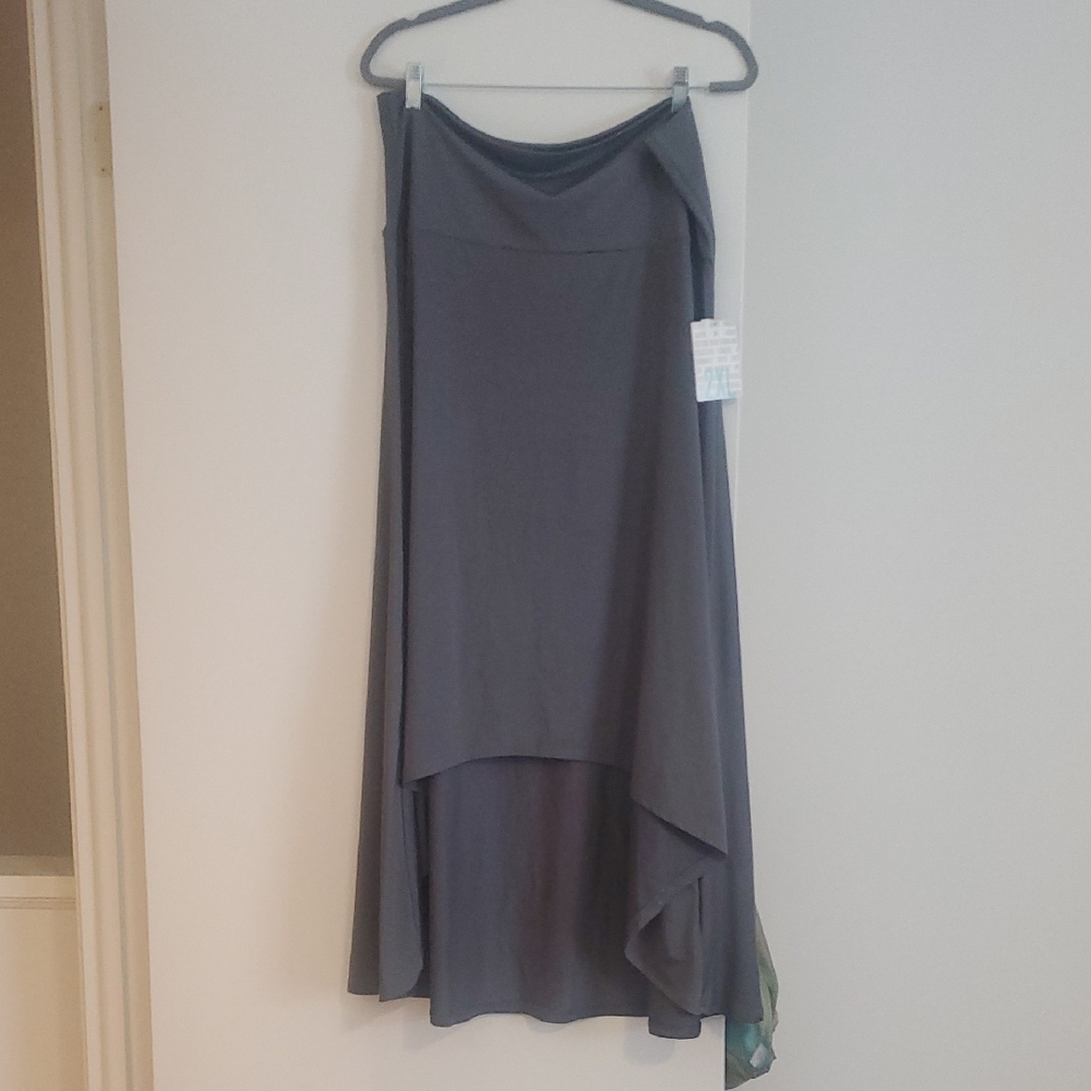 LuLaRoe Gray High-Low Midi Skirt for Work
